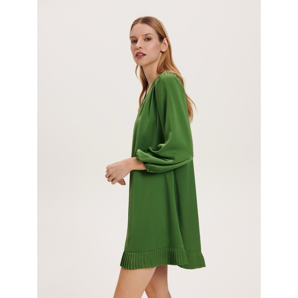Reformed Green‎ Maxi Mini Accordion Dress Medium - Picture 2 of 11